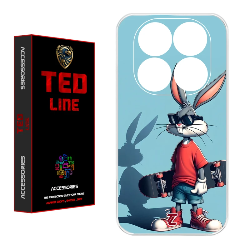 کاور تد لاین طرح خرگوش کد 1107 مناسب برای گوشی موبایل شیائومی Redmi Note 14 Pro Plus 5G