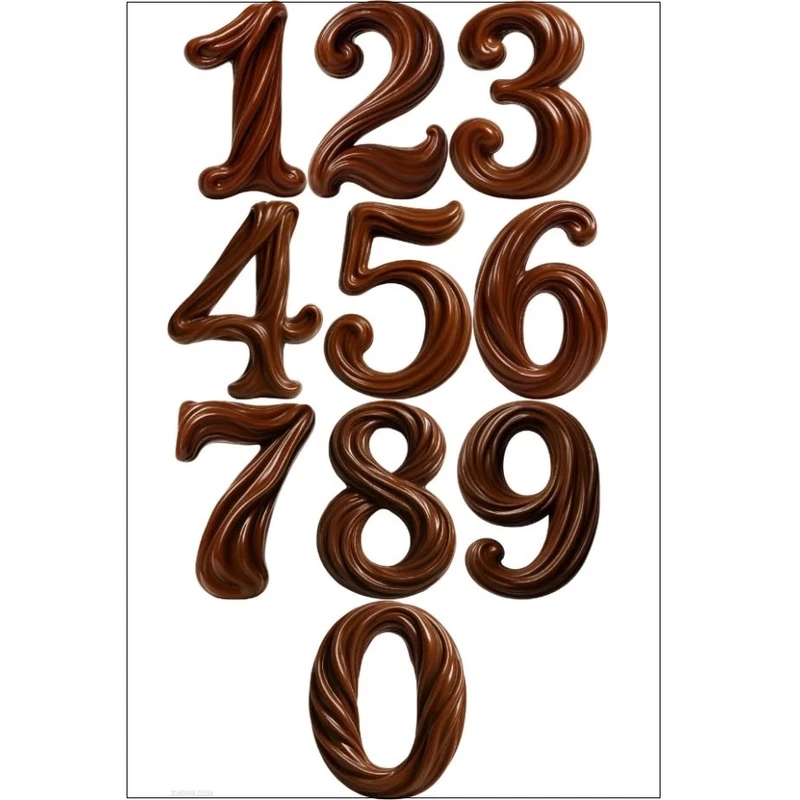 برچسب مدل اعداد انگلیسی شکلاتی کد 10167