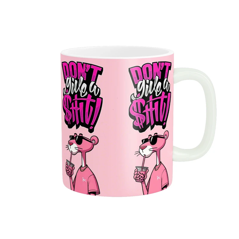 ماگ پادآفرین مدل کارتونی طرح انیمیشن پلنگ صورتی کد PM446