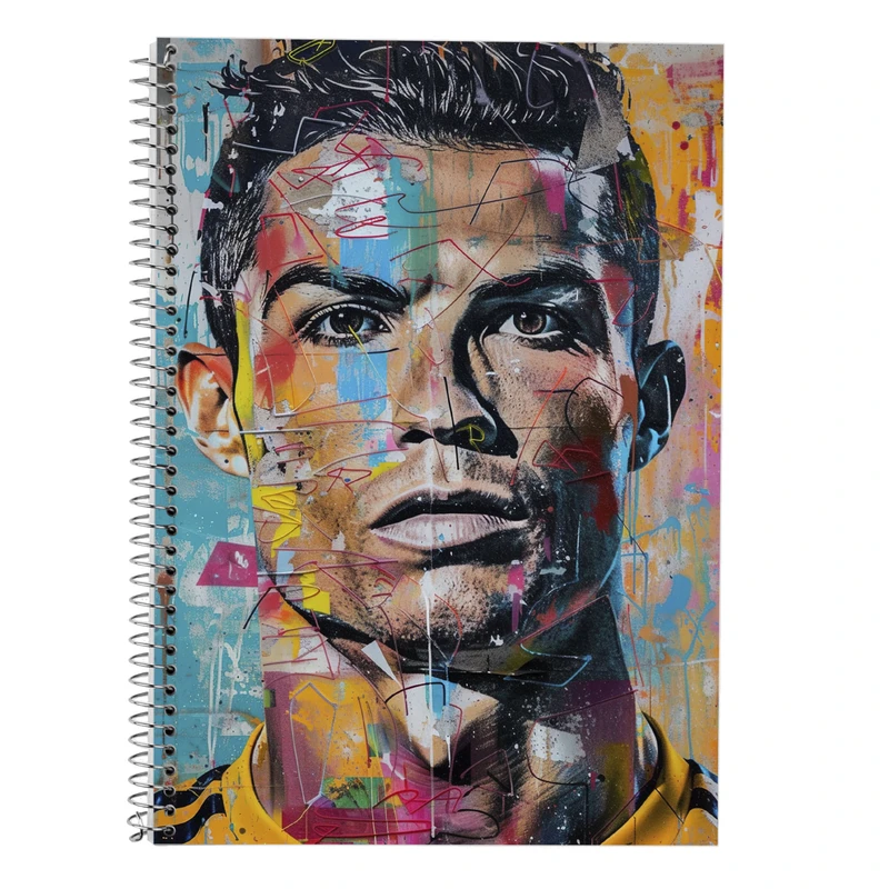 دفتر زبان 50 برگ مدوپد مدل دو خط طرح رونالدو ronaldo کد DF13475