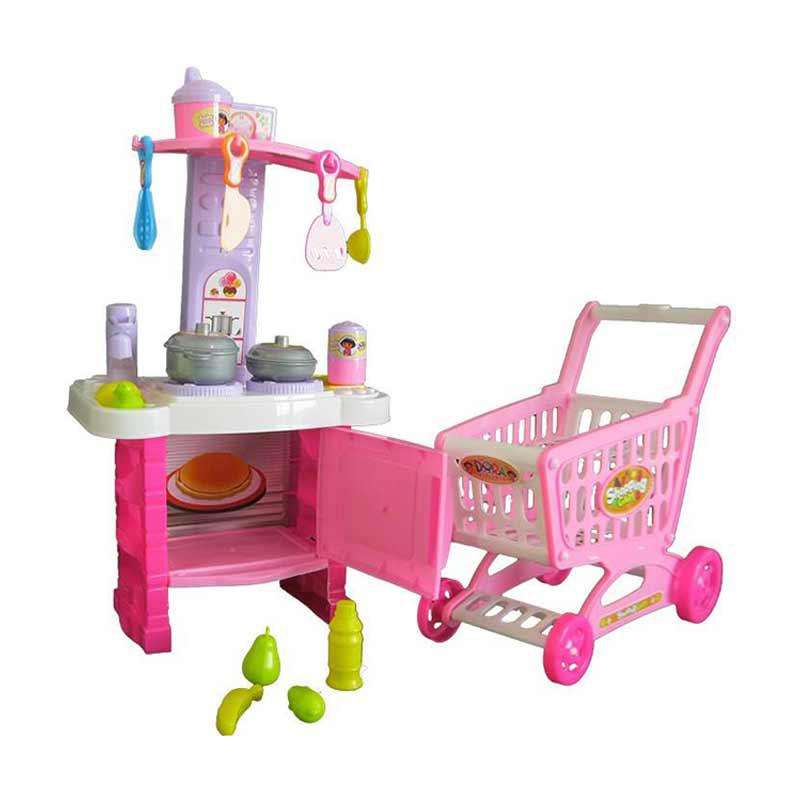 ست اسباب بازی آشپزخانه و کالسکه مدل dora