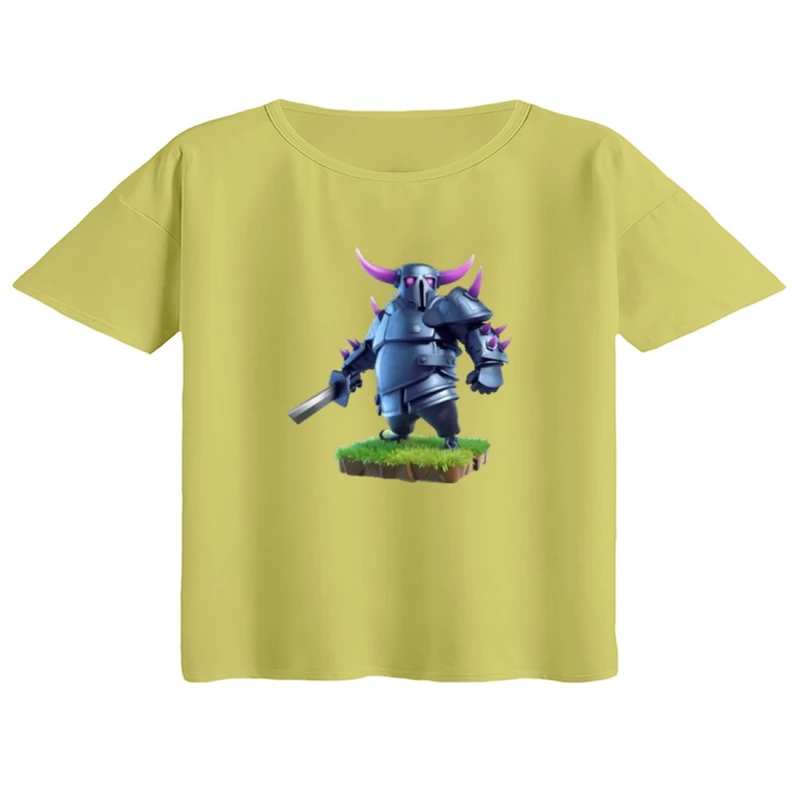 کراپ تی‌شرت آستین کوتاه زنانه مدل کلش رویال کد۱۱