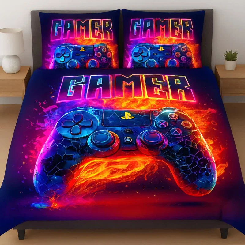 سرویس خواب 1 نفر 4 تکه مدل پسرانه ی دسته گیم 120کد 6106