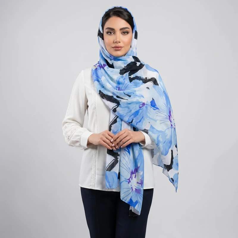 شال زنانه آنالیا مدل نخی چهار فصل دور دوخت کد 2058-1