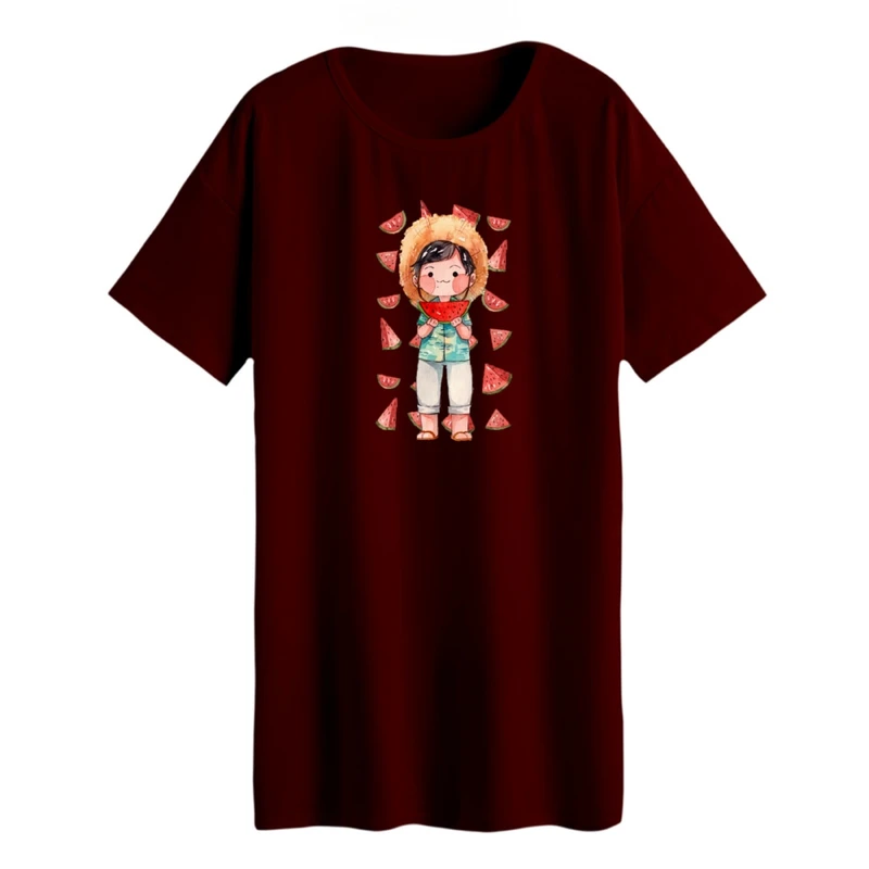 تی شرت لانگ زنانه مدل پسرک یلدایی کد 3