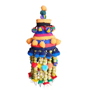 آویز تزیینی مدل سنتی چشم نظر طرح لوستری دایره‌ای