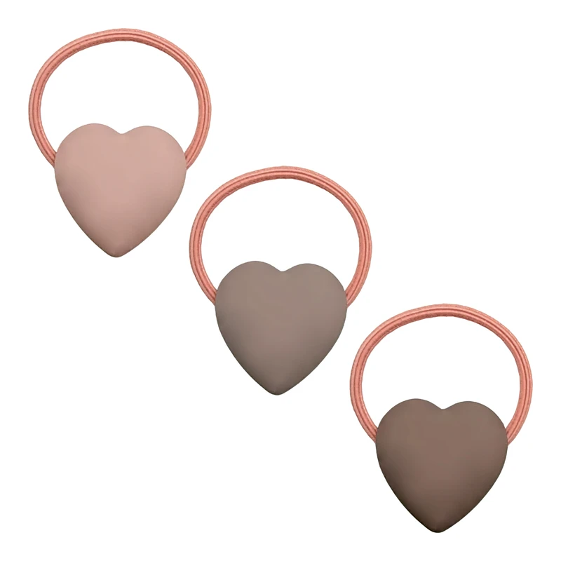 کش مو دخترانه مدل قلب کد RB20 بسته 3 عددی