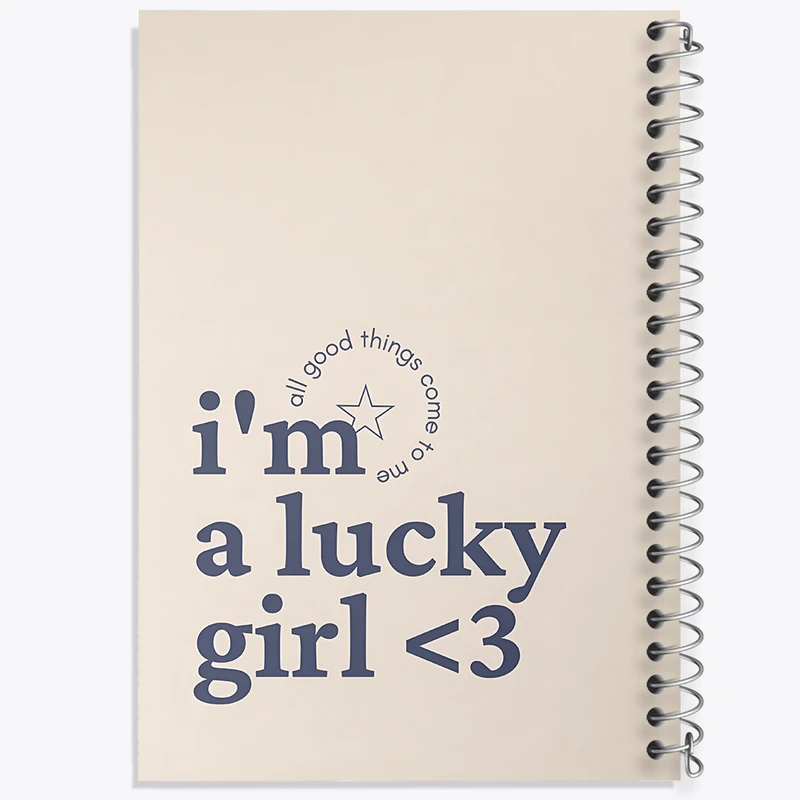 دفتر شطرنجی 50 برگ خندالو طرح I'm A Lucky girl کد N4021