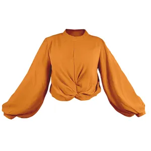 بلوز آستین بلند زنانه مدل جلوگره کد 1029F