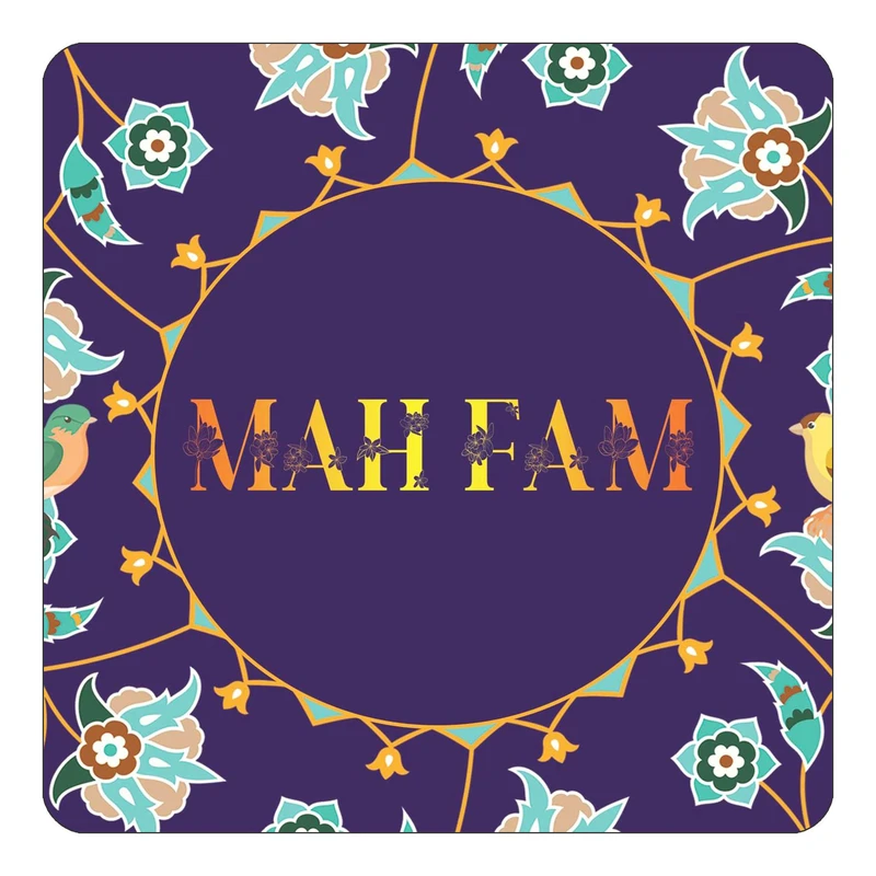 مگنت کاکتی طرح اسم مهفام mah fam مدل گل و بلبل کد mg14886