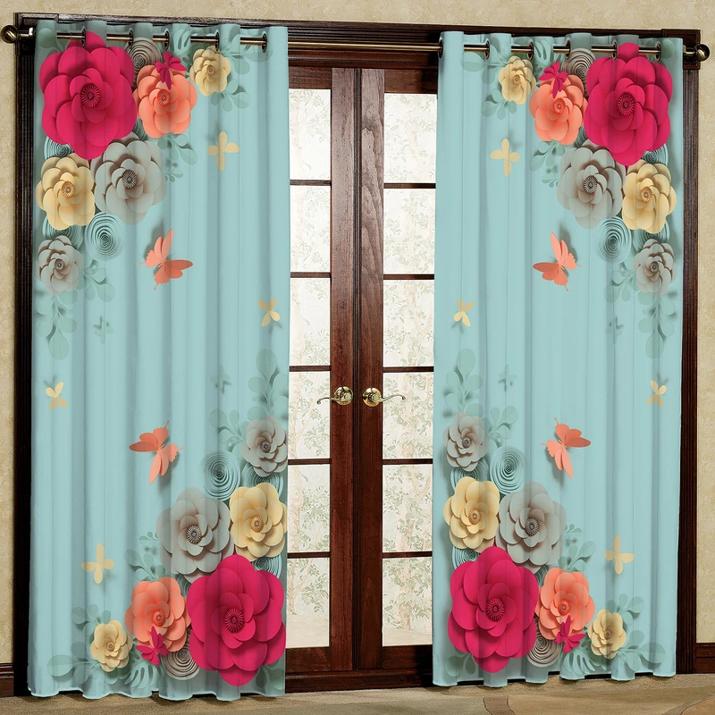 پرده مدل گلدار سنتی مخمل پانچی کد1818 سایز 200x140 سانتی متر