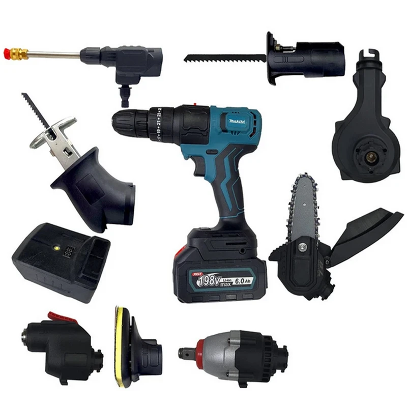 دریل چند کاره شارژی مدل  6AH-198V مجموعه 18 عددی