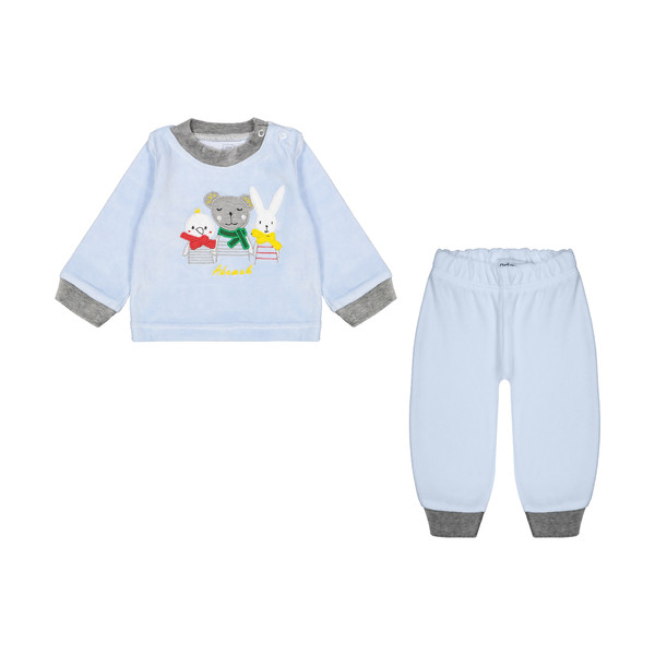 ست تی شرت آستین بلند و شلوار نوزادی پسرانه آدمک مدل 2171272-50