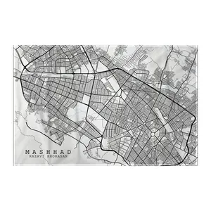 کاغذ کادو ترمه طراحان ایده مدل نقشه شهر مشهد کد map0514 سایز 57x37 سانتی متر
