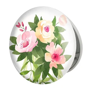 آینه جیبی خندالو طرح گل مدل تاشو کد 5470 