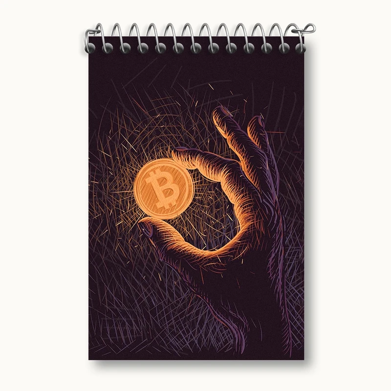 دفتر یادداشت 50 برگ خندالو مدل بیت کوین (Bitcoin) کد F2493