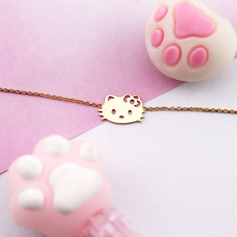 دستبند طلا 18 عیار دخترانه الی گالری مدل کیتی لیزری