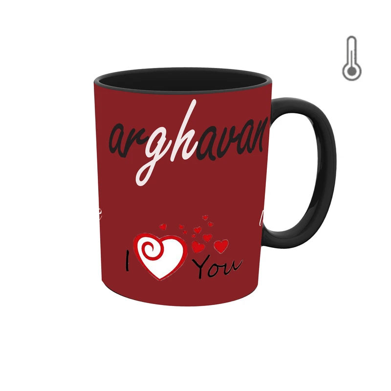 ماگ حرارتی طرح اسم ارغوان مدل قلب