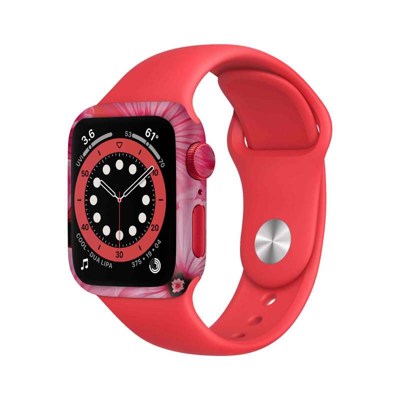  برچسب ماهوت طرح Pink-Flower مناسب برای اپل واچ Watch 6 44mm