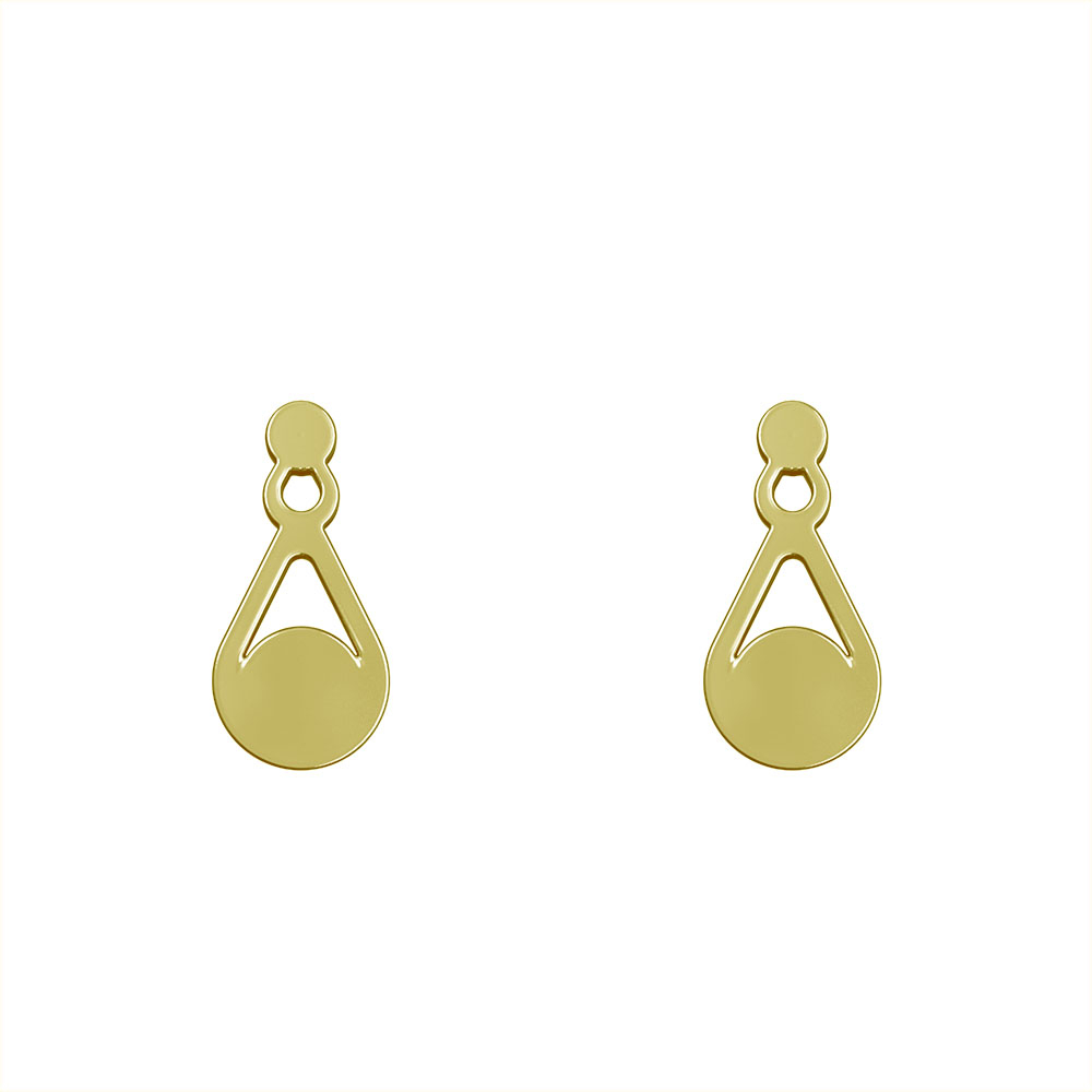 گوشواره طلا 18 عیار زنانه مدوپد مدل هندسی کد GA1-10103