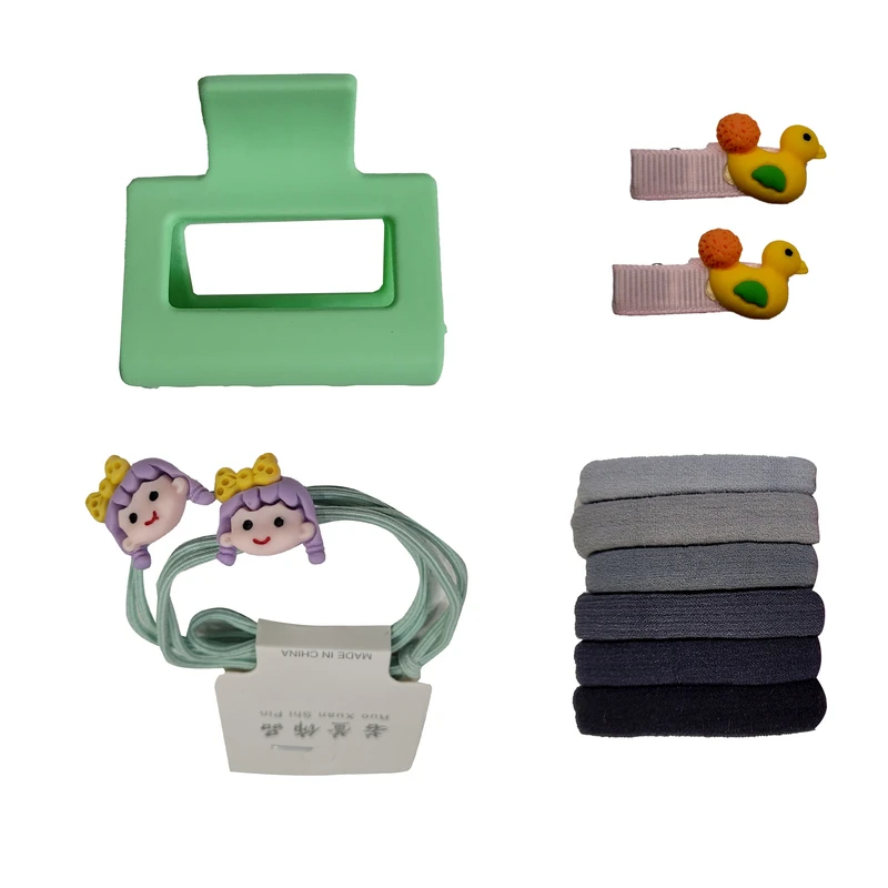 ست کش و گیره و کلیپس مو دخترانه کد 4-06044 مجموعه 11 عددی