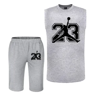 ست تاپ و شلوارک مردانه مدل  B7 رنگ طوسی