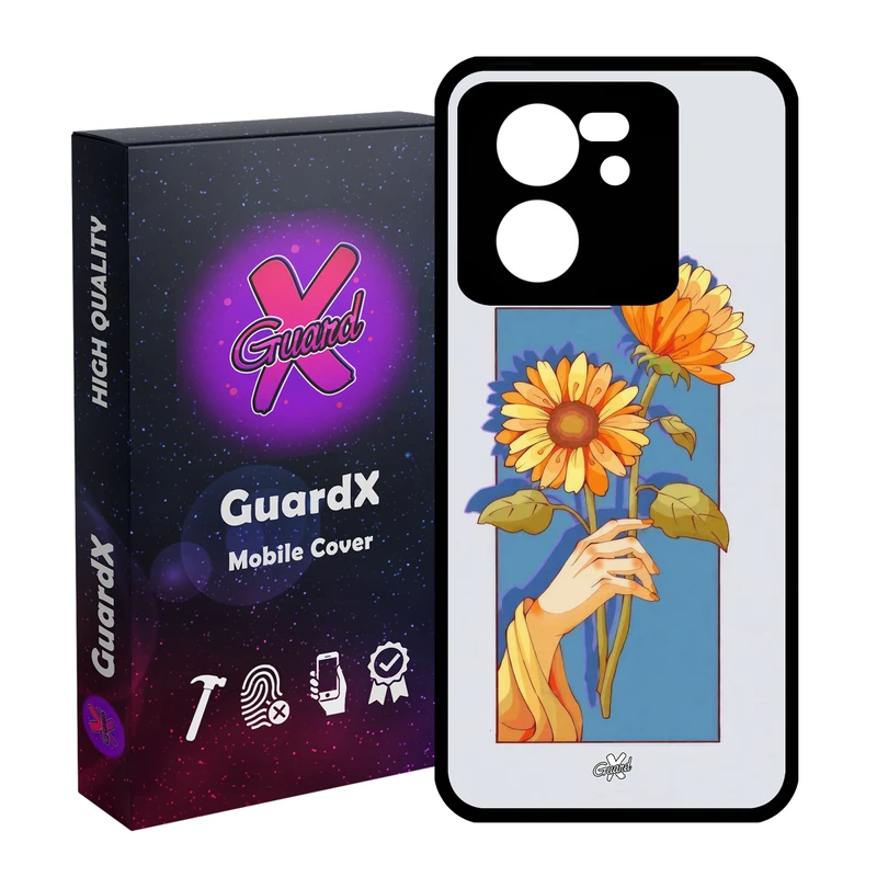 کاور گارد ایکس طرح گل و دست مدل Glass10675 مناسب برای گوشی موبایل شیائومی 13T/13T Pro/Redmi K60 Ultra