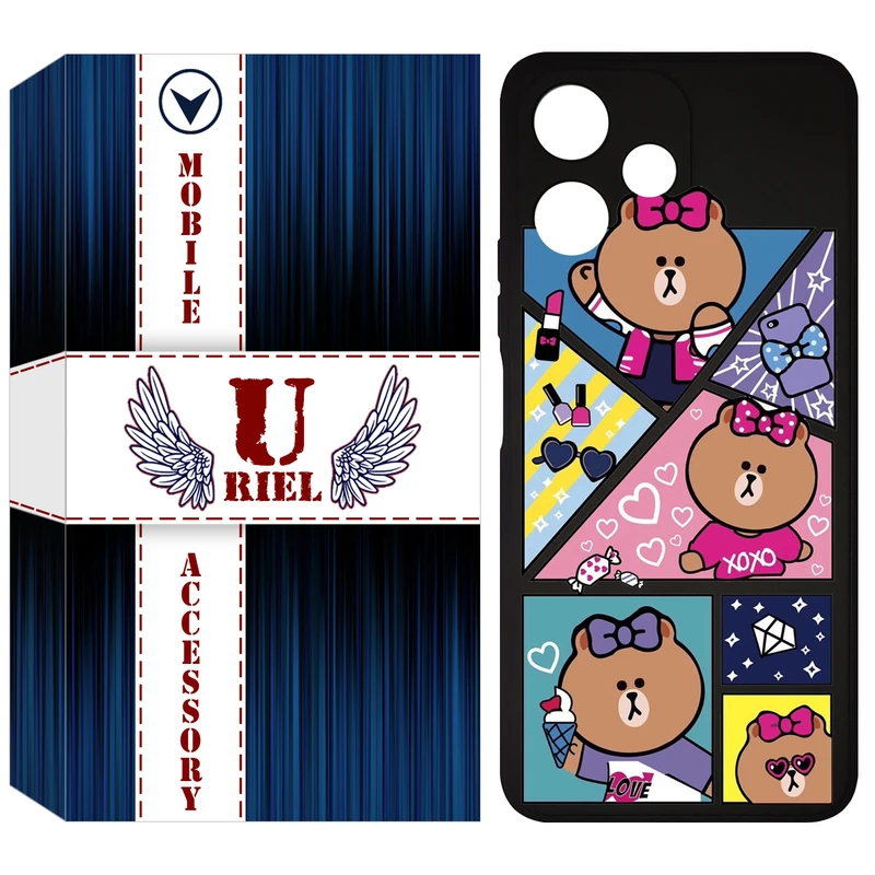 کاور یوریل مدل KSH کد 13 طرح Brown مناسب برای گوشی موبایل شیائومی Poco M6 Pro 5G