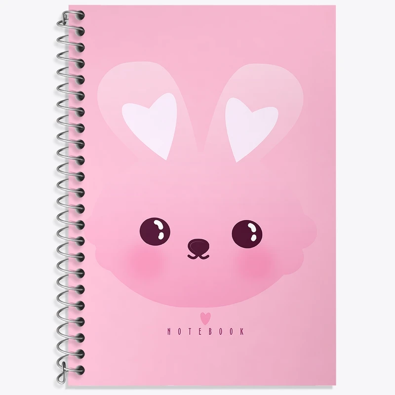 دفتر زبان 50 برگ خندالو مدل دو خط طرح خرگوش کیوت کد N976