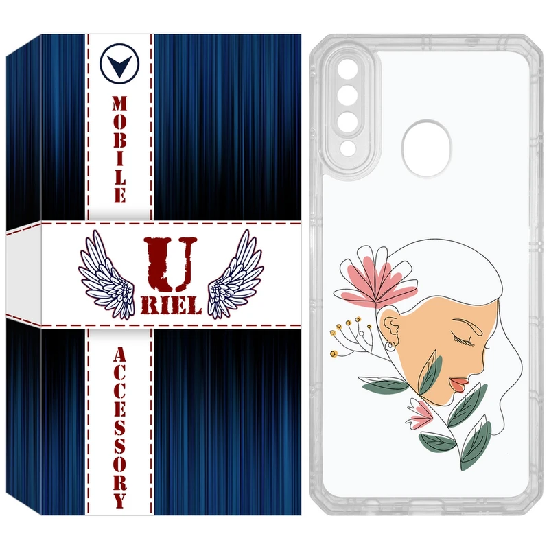 کاور یوریل مدل Clear کد 53 طرح صورت زن مناسب برای گوشی موبایل سامسونگ Galaxy A20s