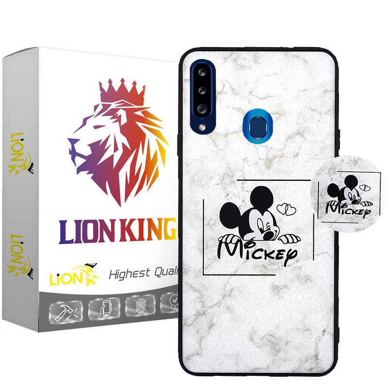  کاور لاین کینگ مدل Mickey2 مناسب برای گوشی موبایل سامسونگ Galaxy A20s به همراه پایه نگهدارنده