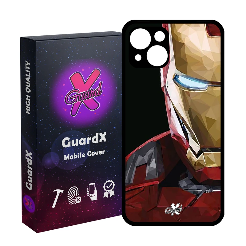 کاور گارد ایکس طرح Iron Man مدل Glass10048 مناسب برای گوشی موبایل اپل iPhone 13