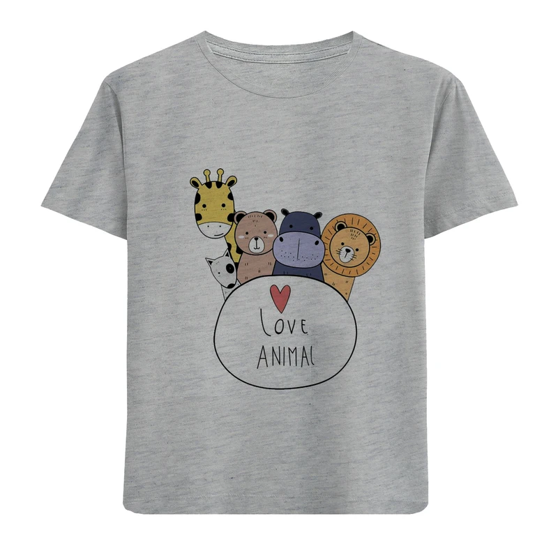 تی شرت آستین کوتاه پسرانه مدل حیوانات D596