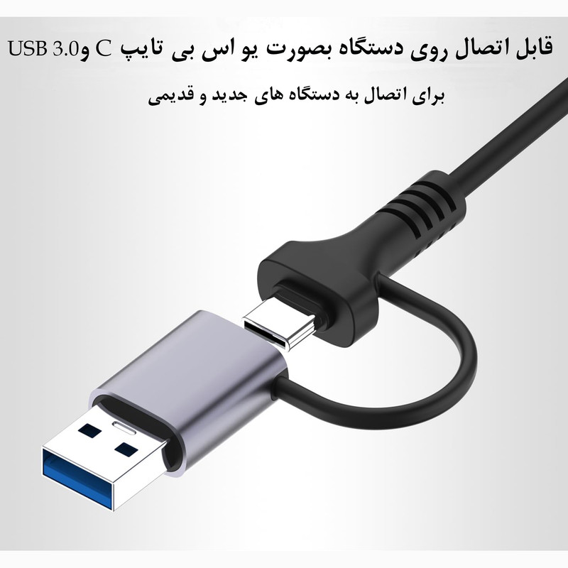 هاب 4 پورت USB-C آی ریور مدل  HU-1