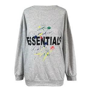  سویشرت زنانه مدل essentials کد 0124 رنگ طوسی
