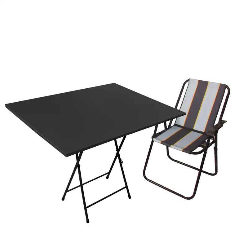 میز و صندلی تاشو سفری میزیمو مدل ساحلی کد 10734 مجموعه 4 عددی