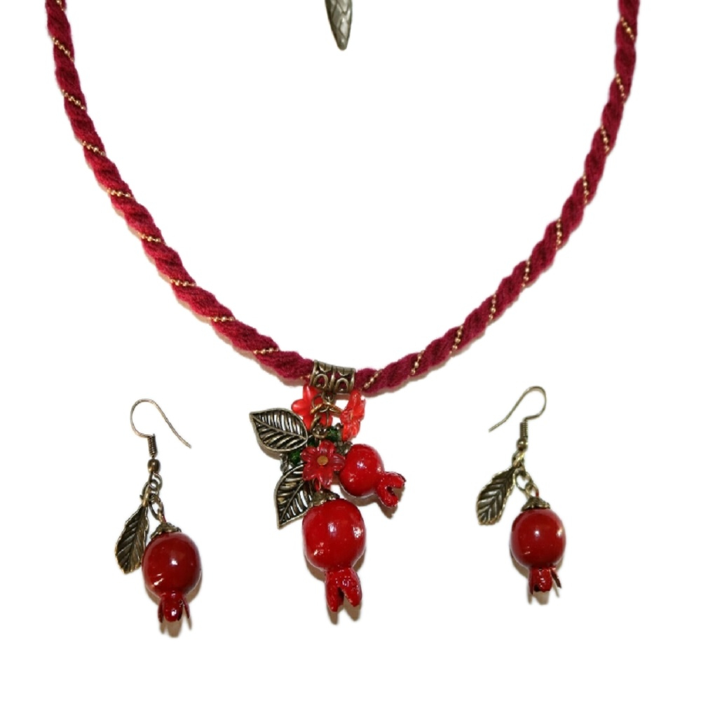 نیم ست زنانه طرح انار مدل یلدا