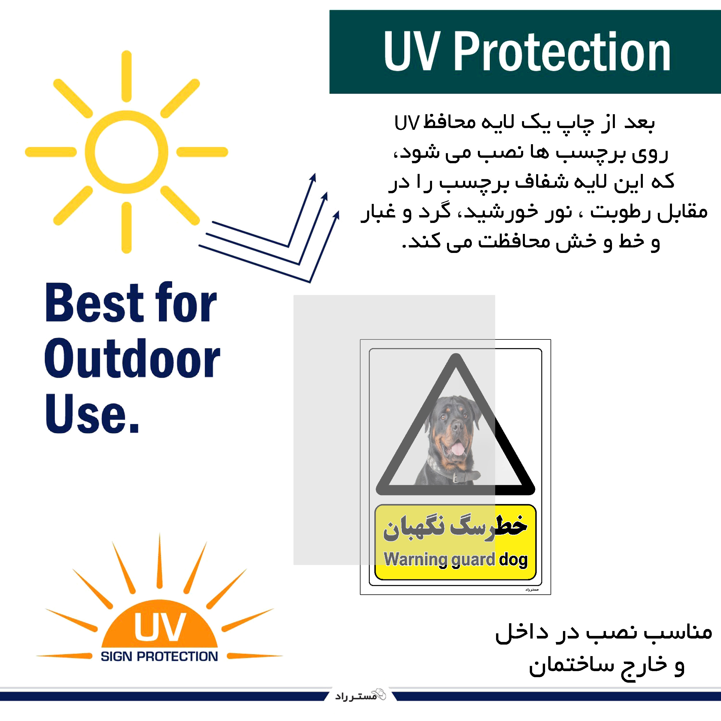 برچسب ایمنی مستر راد طرح خطر سگ نگهبان مدل HSE-OSHA-083