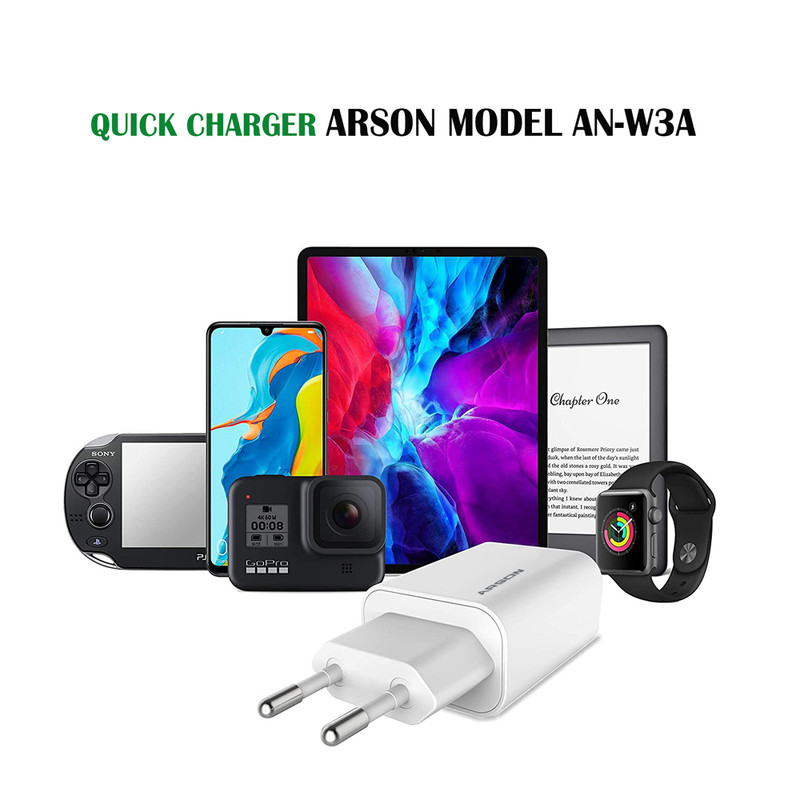شارژر دیواری آرسون مدل AN-W3A  به همراه کابل microusb