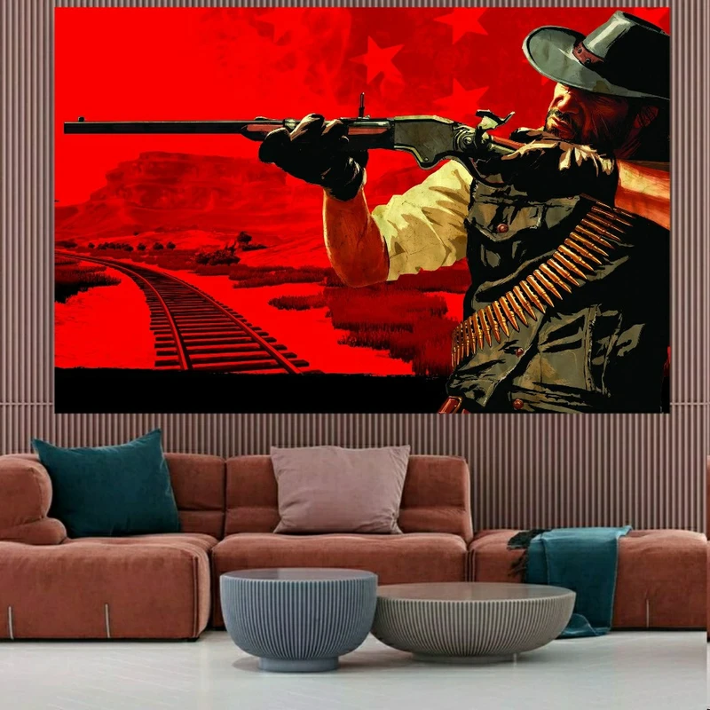 پوستر پارچه ای طرح گیم ردد- RED DEAD مدل SDP6415