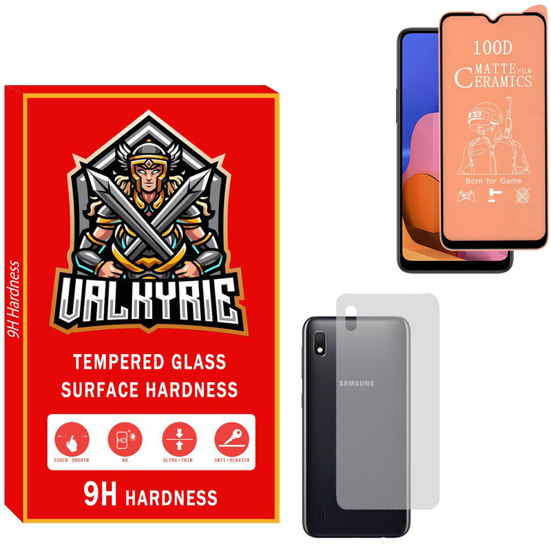 محافظ صفحه نمایش سرامیکی مات والکری مدل CRBKV_01 مناسب برای گوشی موبایل سامسونگ Galaxy A10 به همراه محافظ پشت گوشی
