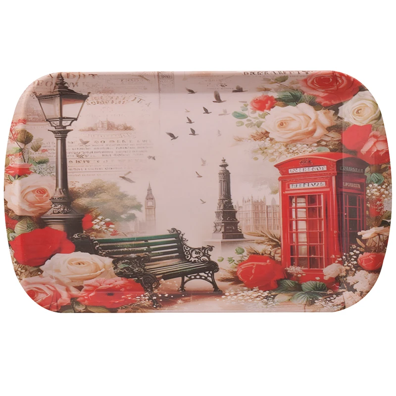 سینی دسته دار مهروز مدل A-1003 لندن سایز 25×39 سانتی متر
