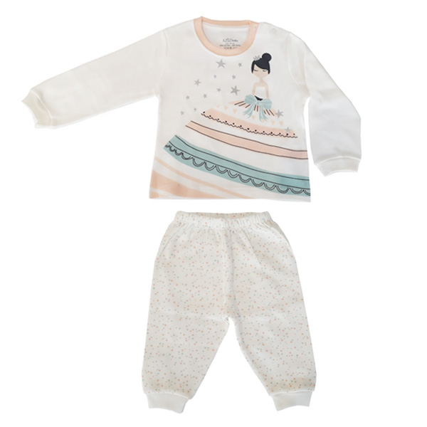 ست تی شرت و شلوار نوزادی عزیز ب ب مدل Girl کد 9370