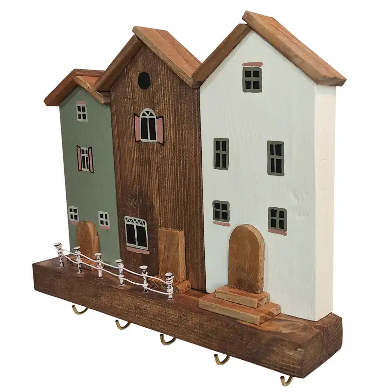 جاکلیدی چوبی مدل دهکده فانتزی کد 5230