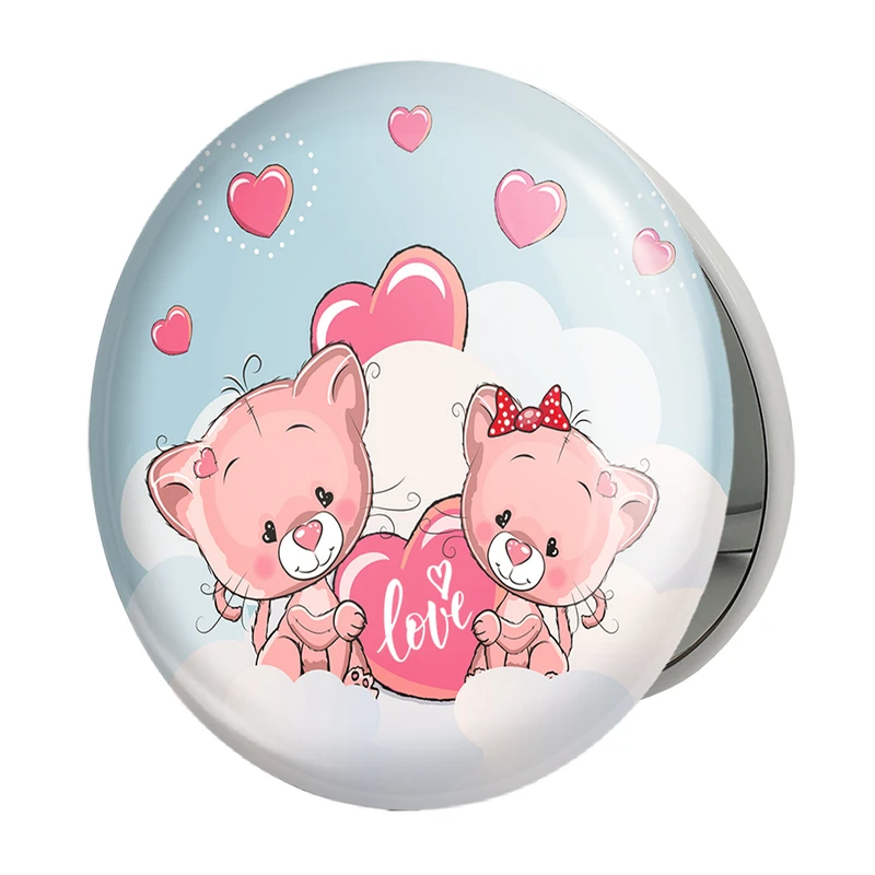 آینه جیبی خندالو طرح عاشقانه مدل تاشو کد 27129 