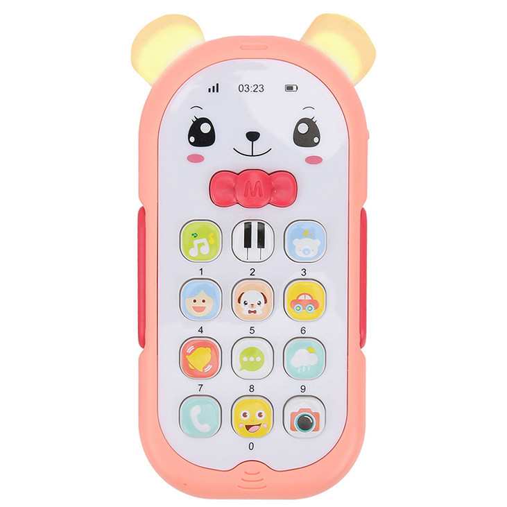 اسباب بازی مدل موبایل چراغدار طرح خرس عروسکی کد 3043