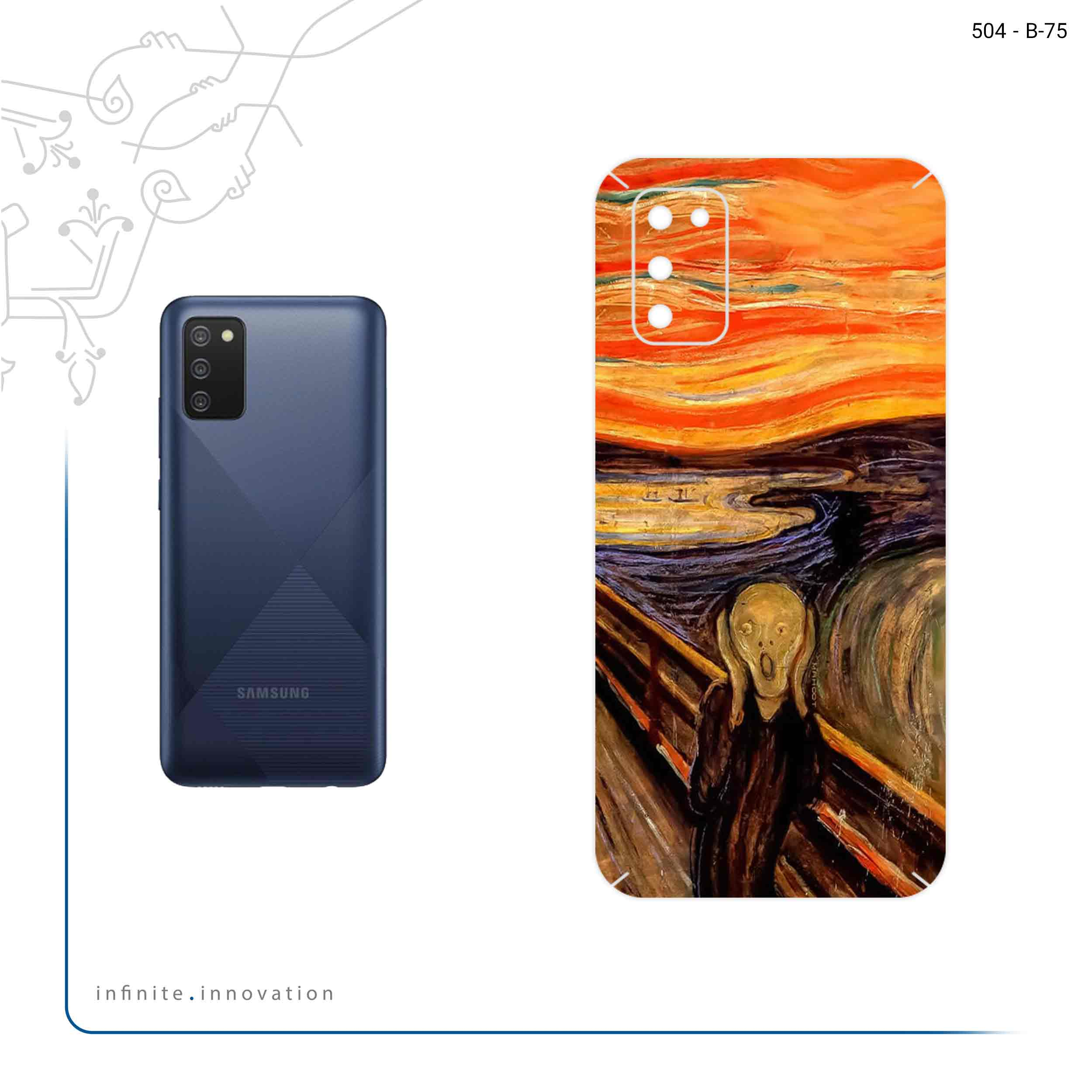 برچسب پوششی ماهوت مدل The Scream of Munch مناسب برای گوشی موبایل سامسونگ Galaxy A02S