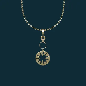 گردنبند طلا 18 عیار زنانه مدوپد مدل هندسی کد BB2-1-1098