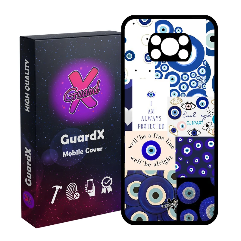 کاور گارد ایکس طرح چشم نظر مدل Glass10430 مناسب برای گوشی موبایل شیائومی Poco X3 NFC/Poco X3/Poco X3 Pro