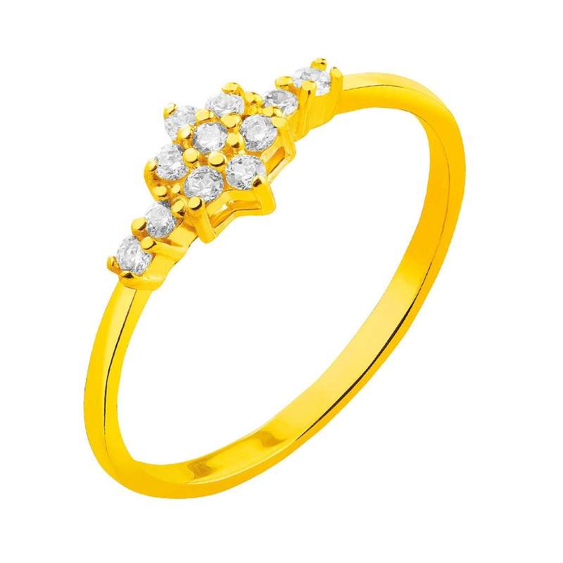   انگشتر طلا 18 عیار زنانه قیراط طرح فلاور کد GH3307